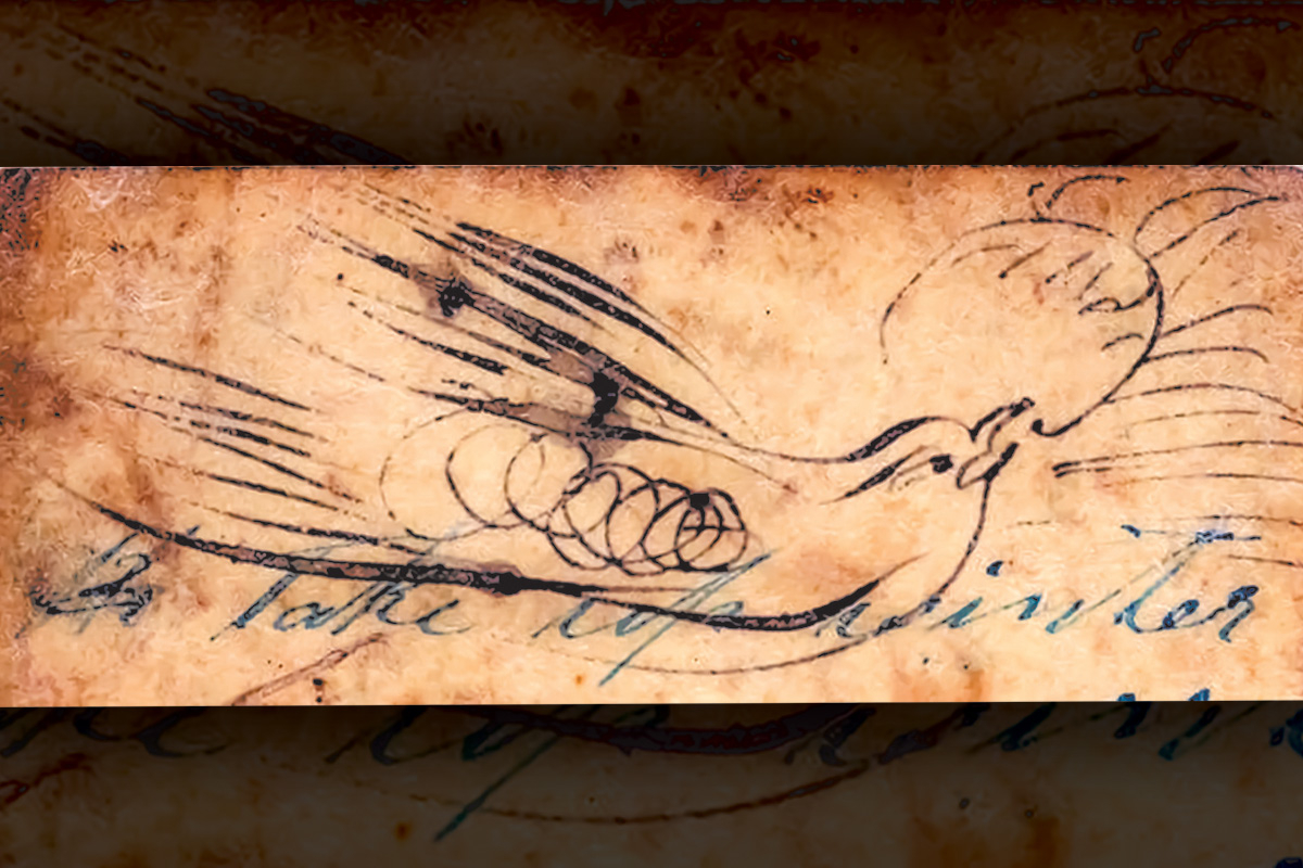 More a sketch than a signature, Bryant Carden’s intricate calligraphy remains one of his great-great grandson Gary Carden’s prized possessions.