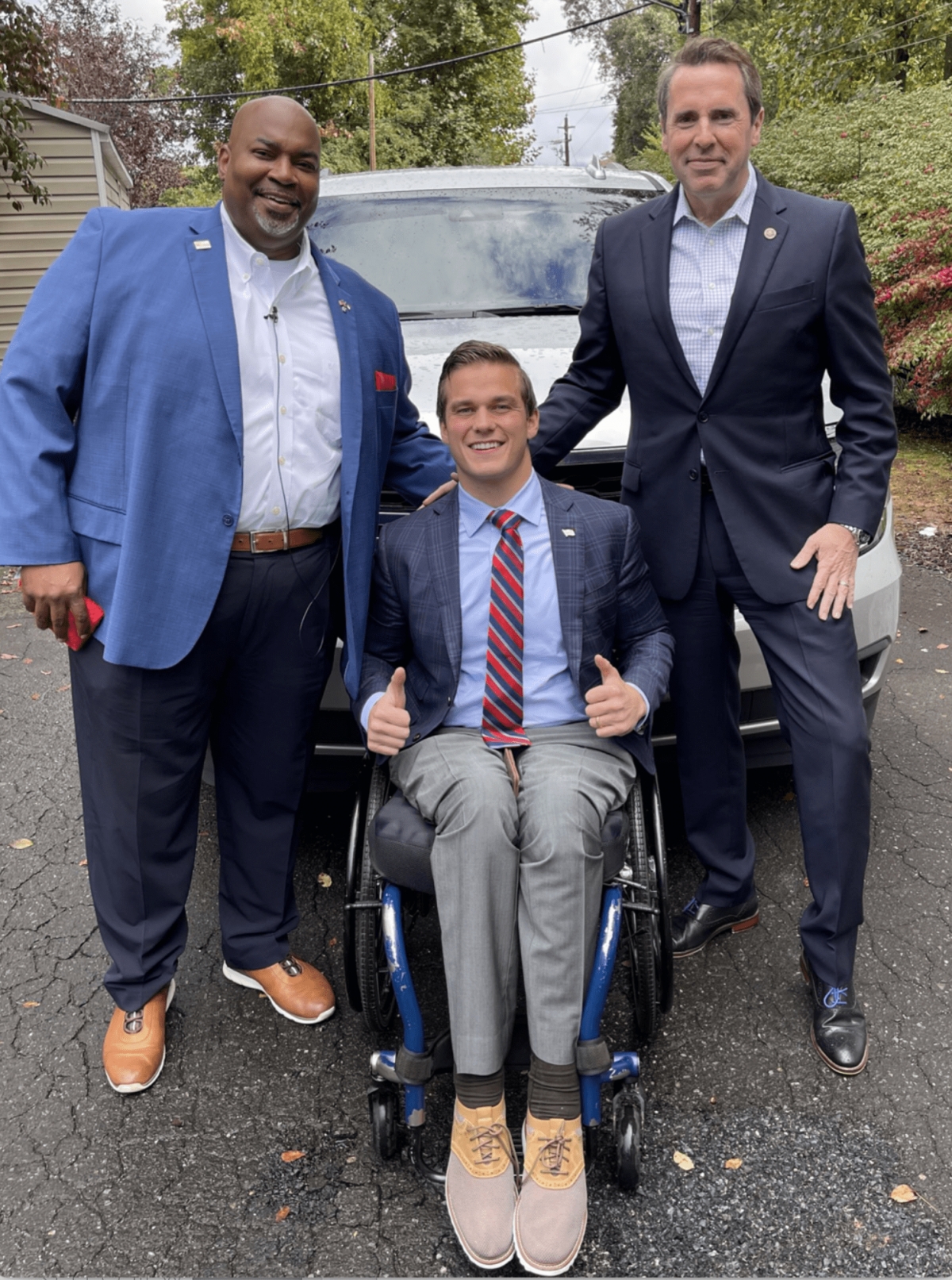 Lt. Gov. Mark Robinson, U.S. Rep. Madison Cawthorn, and Rep. Mark Walker at an American Renewal Project event in October. In return for Trump&#039;s blessing, Walker will not oppose Cawthorn ally Ted Budd for U.S. Senate.