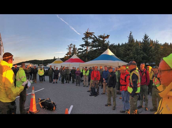 Teams embark on the search for lost hiker Susan Clements in October 2018. As chief ranger, Hendy will lead such operations in the future, among other duties. NPS photo