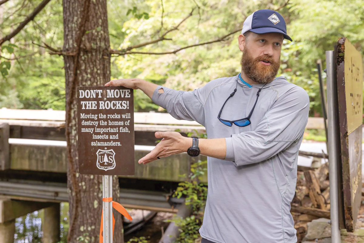 Ben Prater, Defenders of Wildlife’s Southeast program director, explains why the popular activity of rock stacking harms hellbenders and other aquatic creatures.