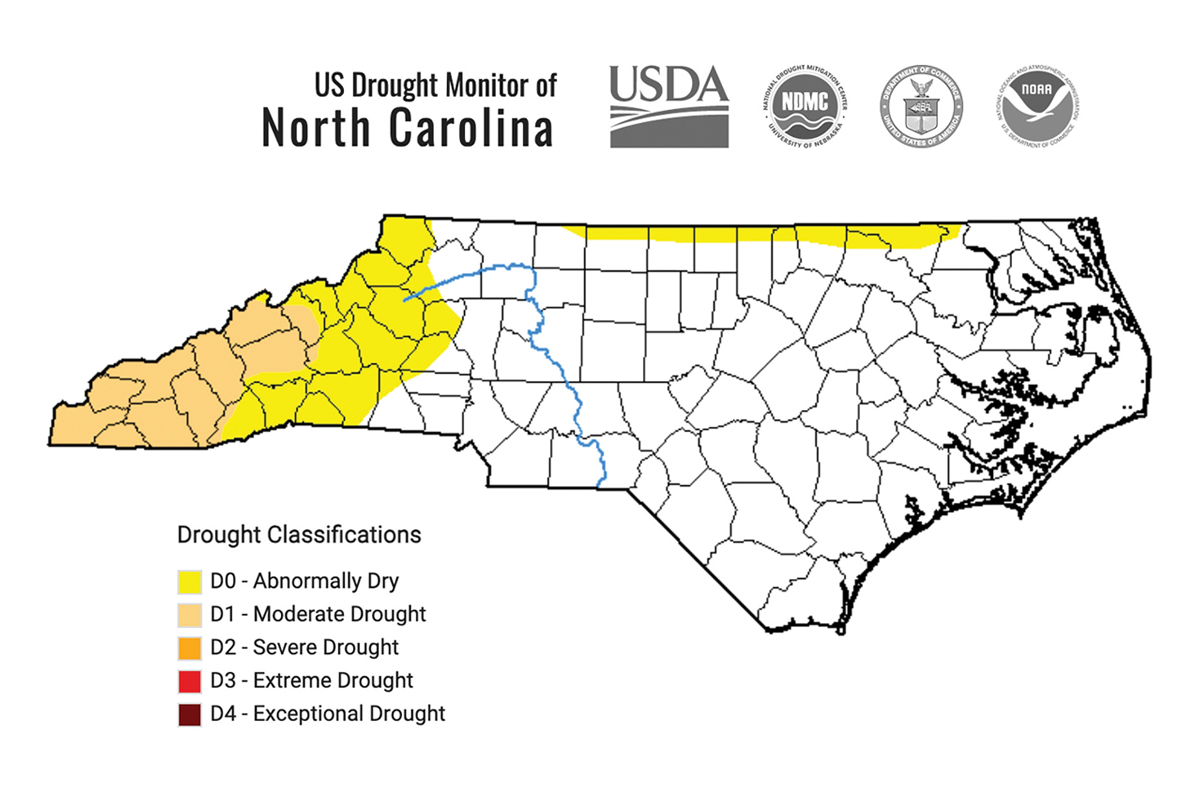 All of the Smoky Mountain News coverage area is now in a moderate drought. Ncdrought.org photo