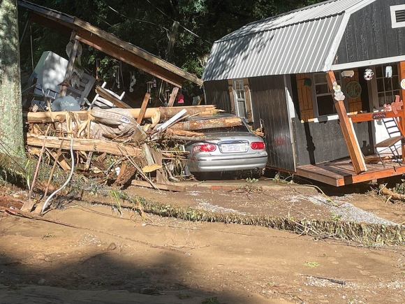 Floodwaters from the raging Pigeon Rived decimated portions of Haywood County on Aug. 17. Scott McLeod photo