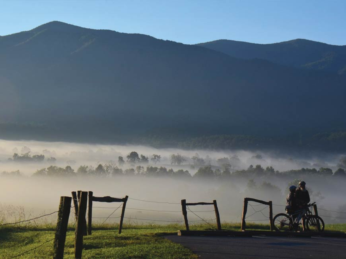 Bikers explore Forge Creek Road in Cades Cove. NPS photo