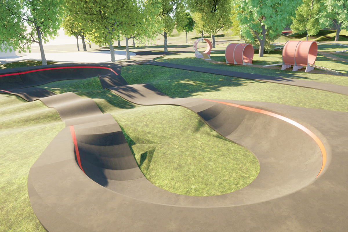 The 4-acre property will offer a maze of rollers and obstacles for riders to try. American Ramp Company rendering