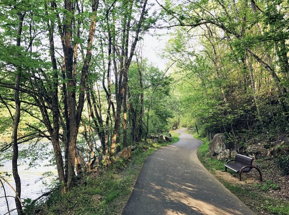 The greenway’s mile of paved trail is mostly wooded, but a grassy section midway could soon turn into a series of kids’ mountain biking loops. Nick Breedlove photo 