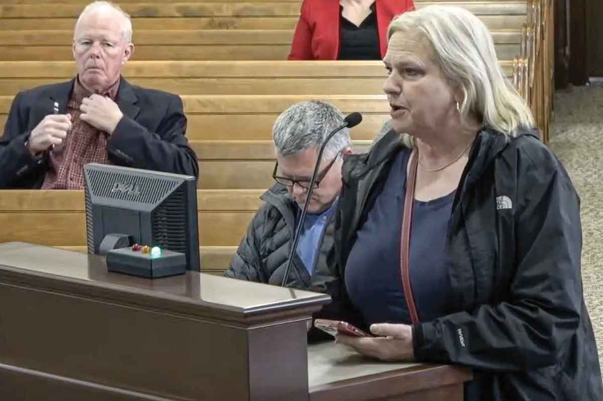 Kay Miller addresses the Haywood County Board of Commissioners on Jan. 17. Haywood County photo