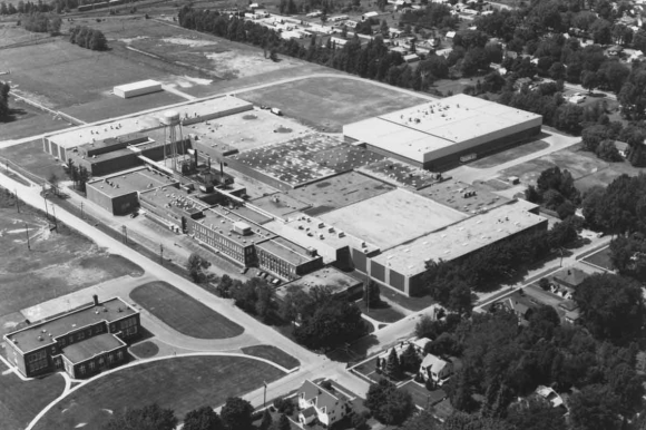 The Wyeth-Ayerst facility in Rouses Point, New York. (Rouses Point Historical Society photo)