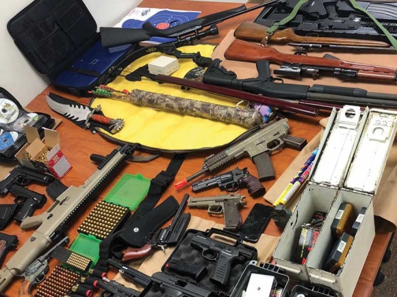 Weapons and ammunition seized from a 16-year-old’s home after he created a ‘hit list’ with names of fellow students, school administration and law enforcement officers. Donated photo