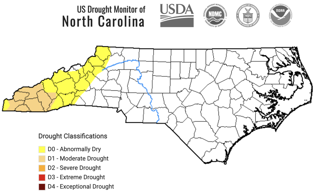 The moderate drought now covers more Western North Carolina counties.