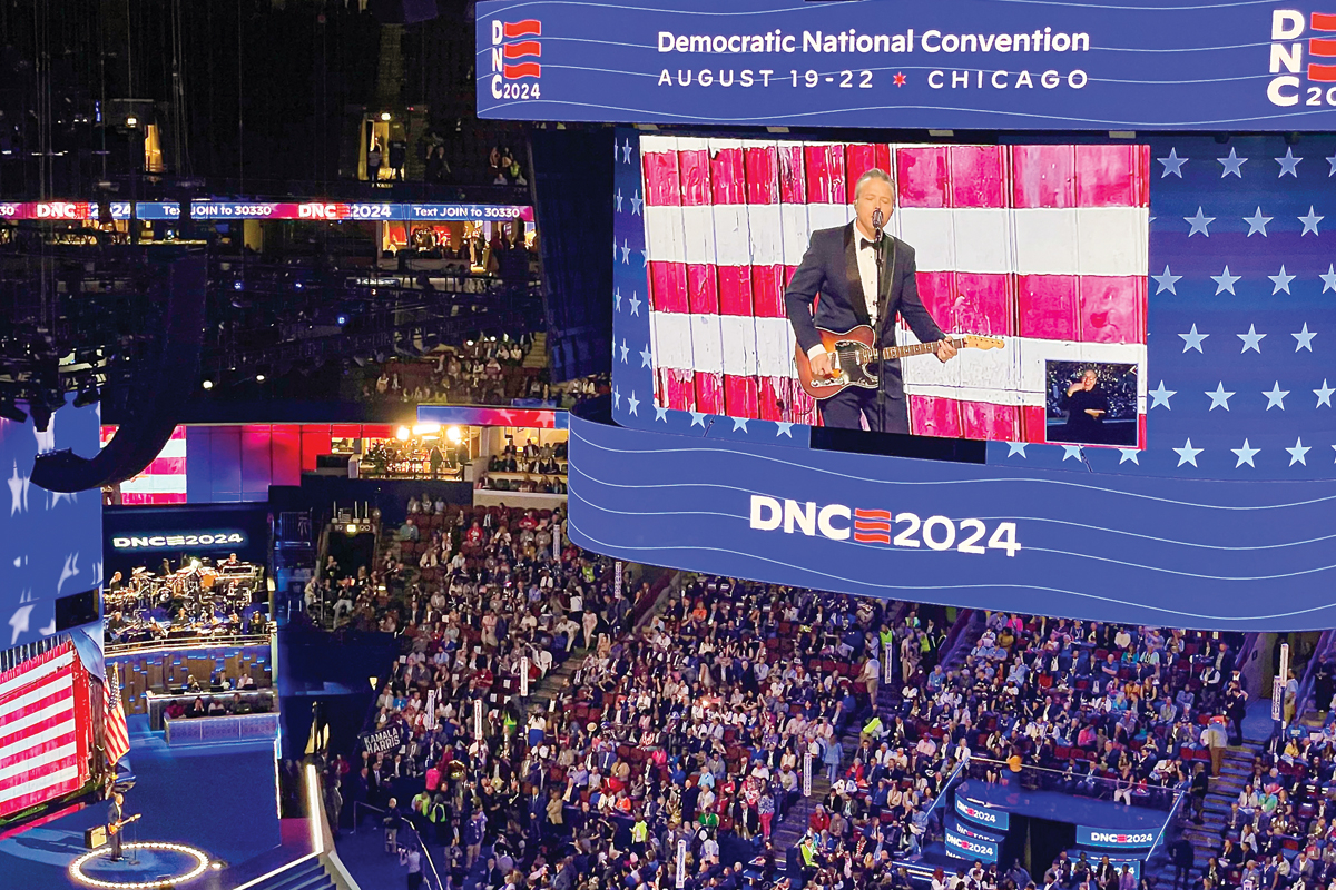 Singer/songwriter Jason Isbell performs his working class anthem, “Something more than free” at the 2024 Democratic National Convention in Chicago on Aug. 19. Cory Vaillancourt photo