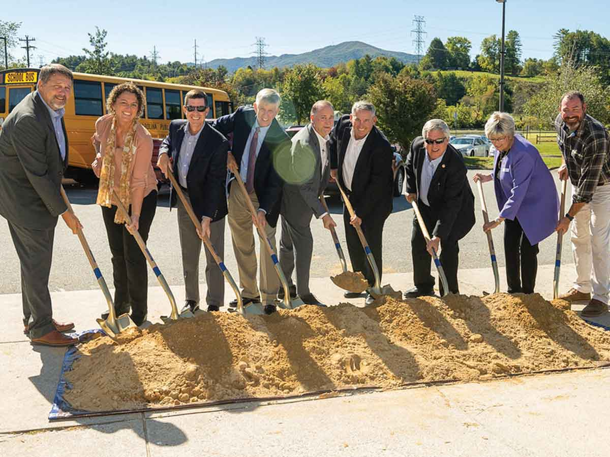 State, local, and environmental officials participated in a groundbreaking ceremony for Corridor K on Monday. NCDOT photo