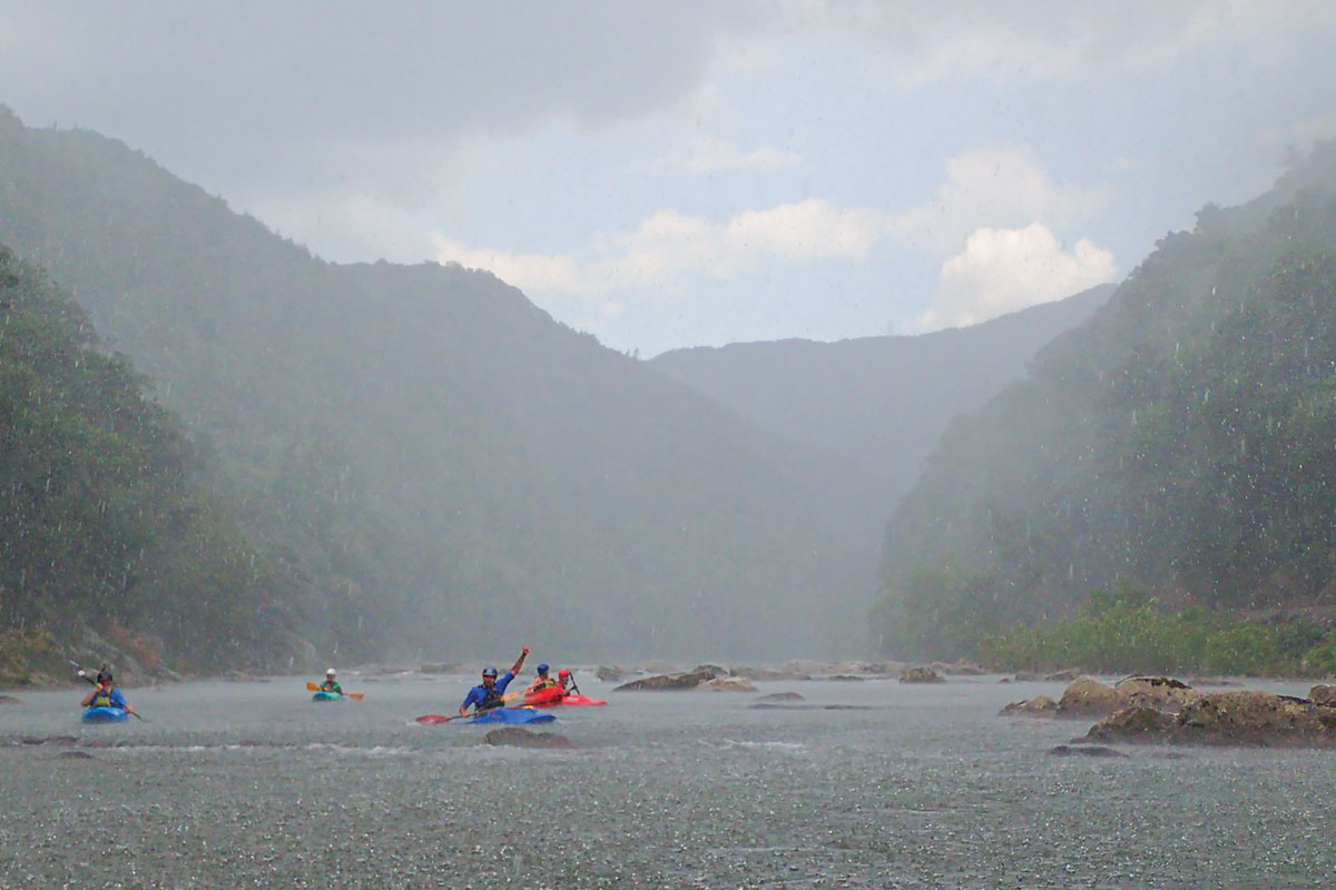 Paddlers take on the Nolichucky River.
