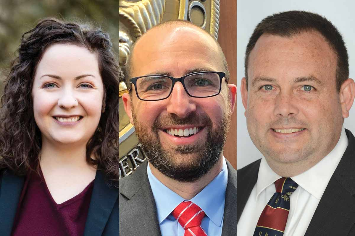 Left to right: Rep. Lindsey Prather, Rep. Caleb Rudrow, and Rep. Eric Ager.