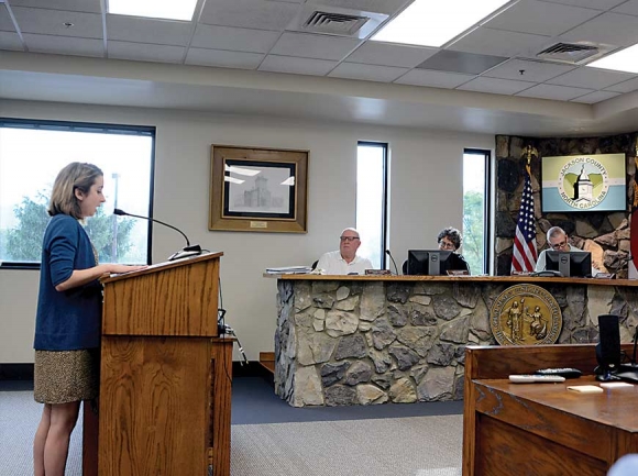 Chelsea White tells commissioners how important community support was to her growing up in Jackson County and asks them to support homeless services in the upcoming budget. 