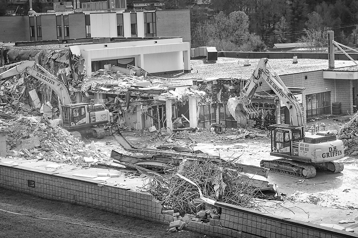 The old Angel Medical Center building was demolished in 2024. 
