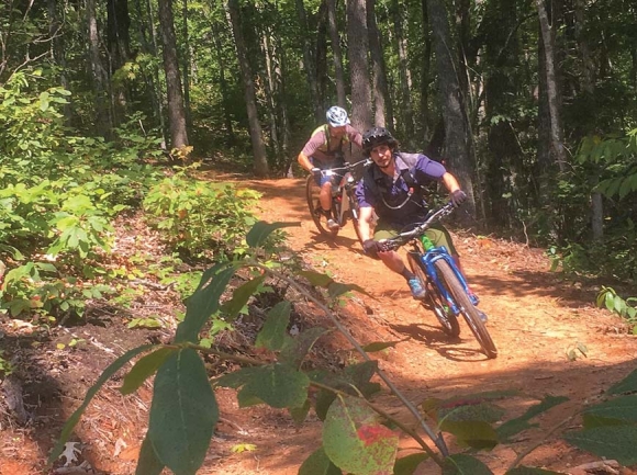 Riders navigate the Fire Mountain Trails during the 2019 Fire Mountain Inferno mountain biking competition. Donated photo