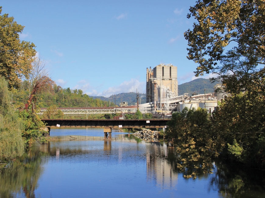 U.S. 23 crosses the Pigeon River just upstream from the discharge site at Evergreen Packaging in Canton. Evergreen Packaging photo