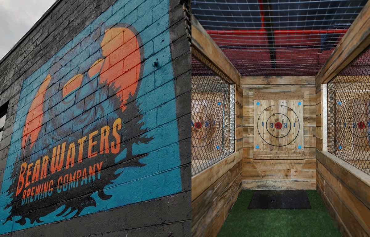 BearWaters Brewing in Waynesville will feature axe-throwing cages, an arcade and more.