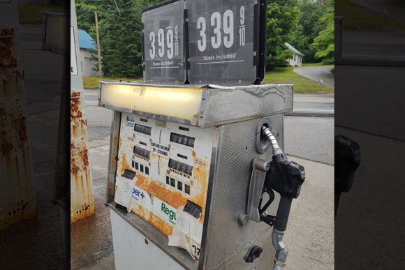 An old gas pump in the North Country. Garret K. Woodward photo