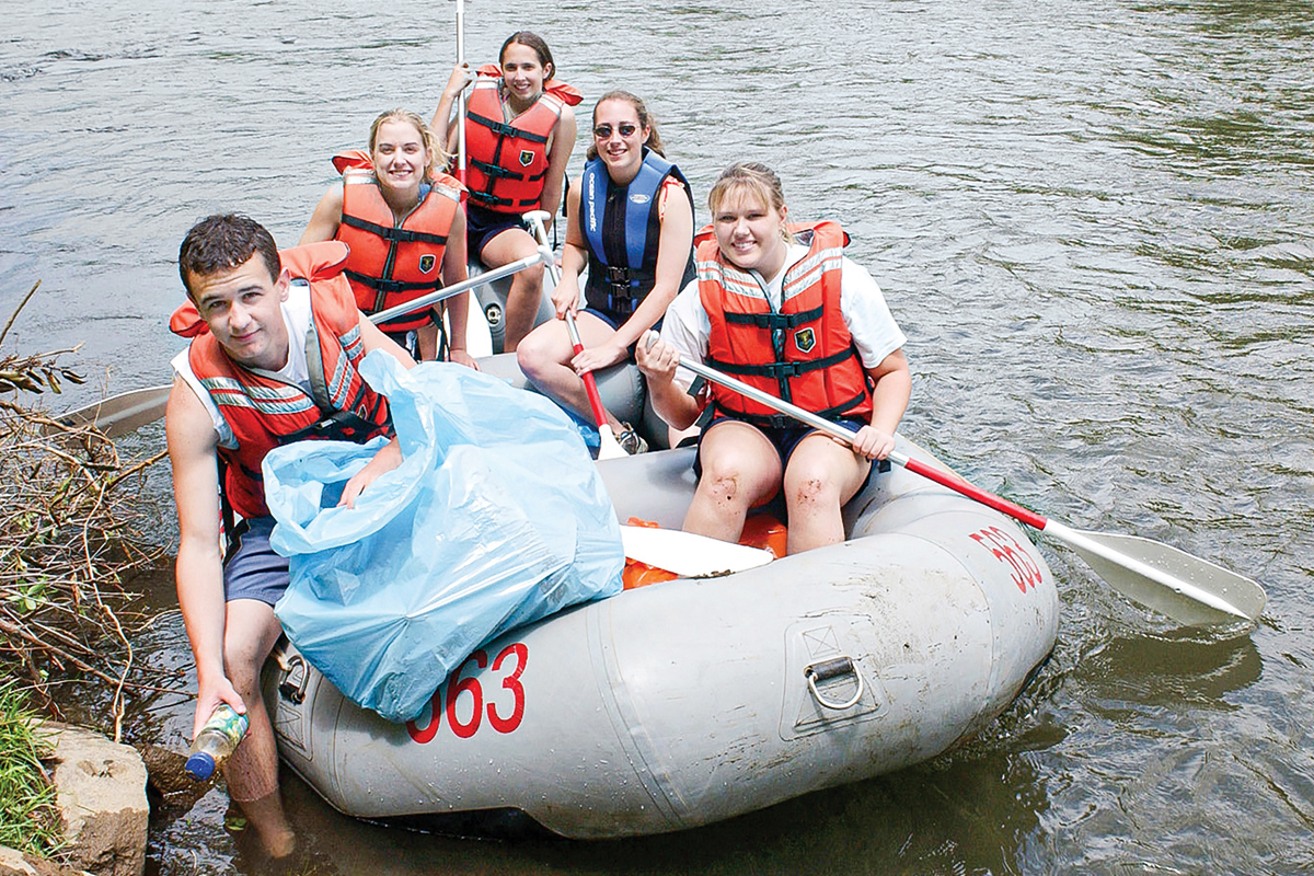 Volunteers help clean the Tuck each year. File photo