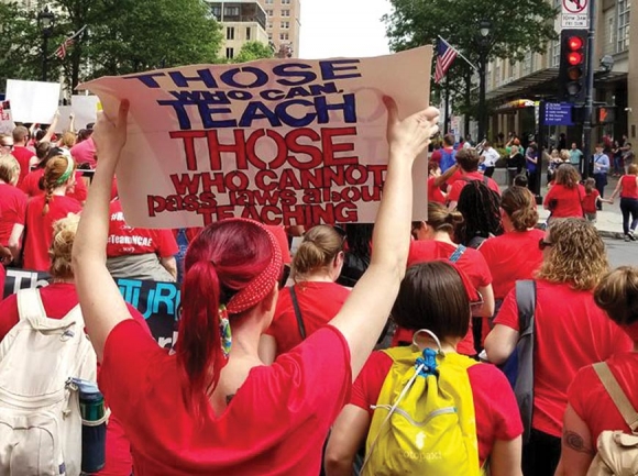An estimated 15,000 educators took to the streets in Raleigh May 16 to rally for more funding for public education. Donated photo