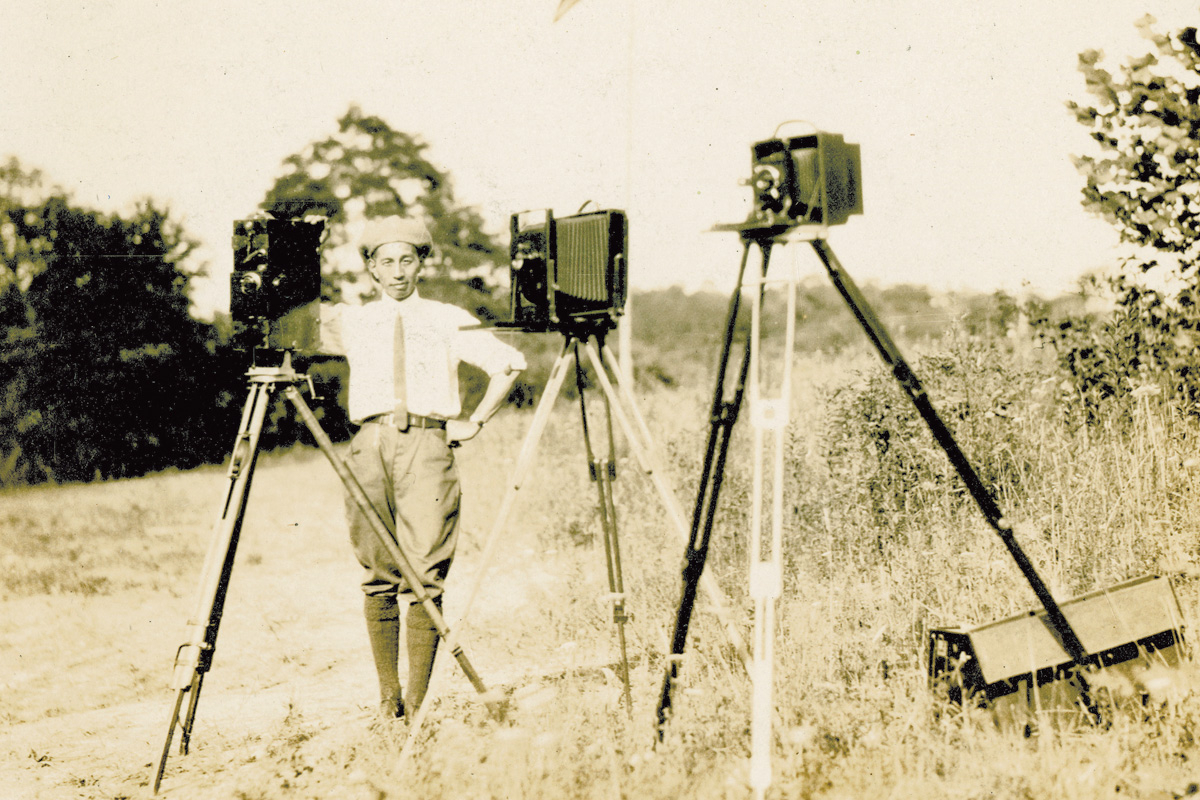 George Masa stands at the Biltmore Estate circa 1920s. Buncombe County Special Collections, Pack Memorial Public Library photo