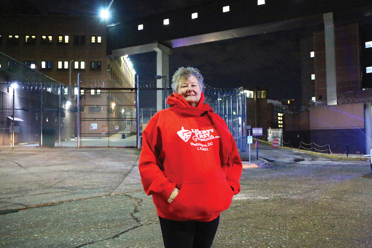 Roxan Wetzel stands outside the Washington, D.C. jail where Jan. 6 defendants were being held. Jeffrey Delannoy photo