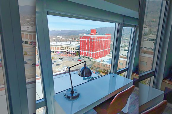 Tenth floor at the Cambria in Asheville. 