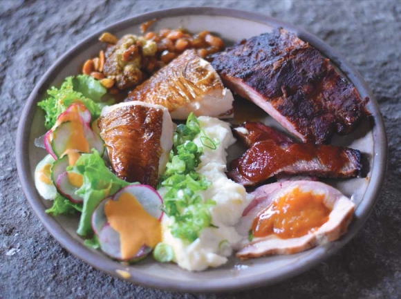 A dinner plate at the recent ‘Barbecue Night’ at The Swag. Garret K. Woodward photo