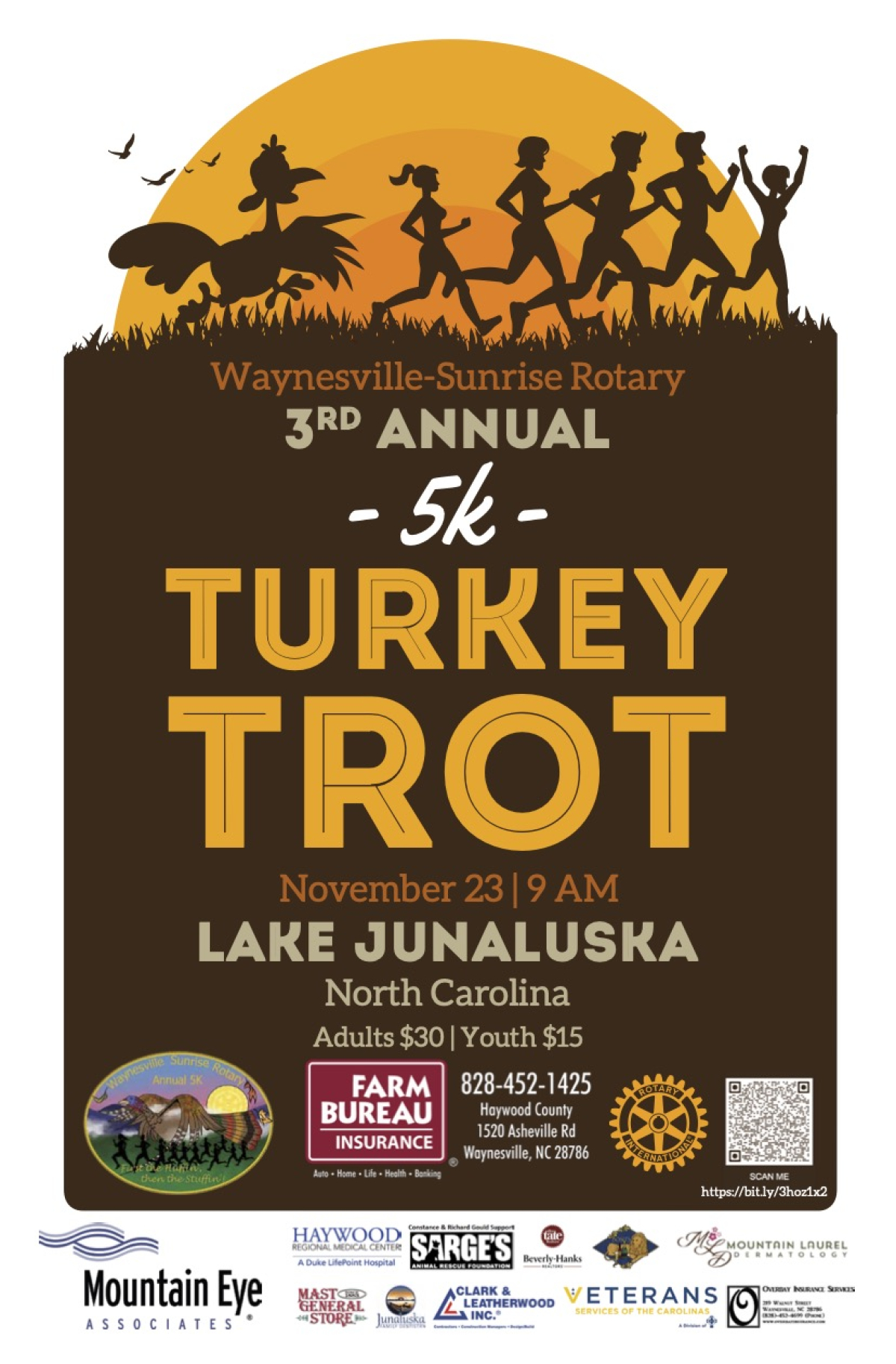 Waynesville Sunrise Rotary Club’s 3rd Annual 5k Turkey Trot