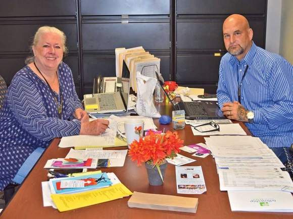 CJ Deering and Rick Marvin have been hired as peer support specialists to work with inmates inside the Haywood County Detention Center. Jessi Stone photo