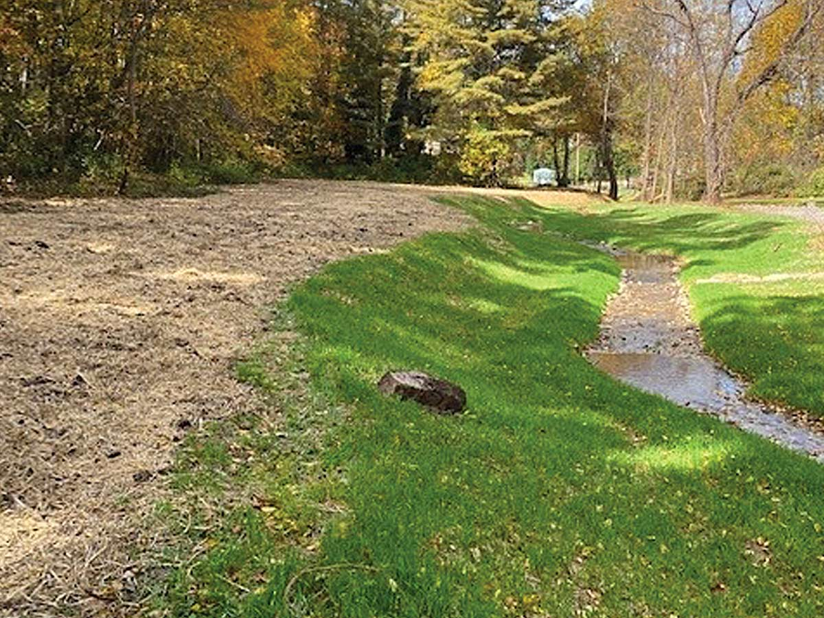 The stream at East Street Park has been relocated and raised up. Donated photo