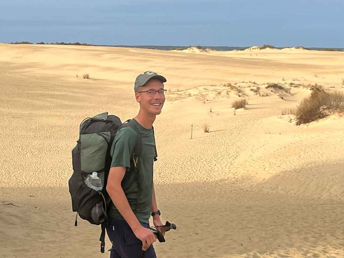 Bennett begins his cross-state trek in the Outer Banks. NCWF photo