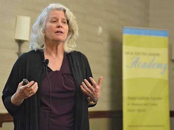 UNC School of Government professor Frayda Bluestein lectures elected officials during a conference Feb 23. Cory Vaillancourt photo