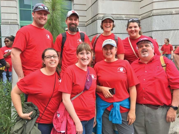 A group of teachers from Macon County made the five hour trip to Raleigh in 2018 to be part of the rally. Donated photo