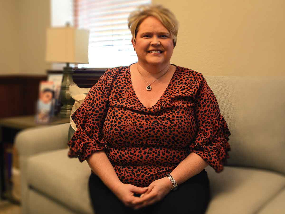Kristi Brown, executive director of the Mountain Area Pregnancy Center since July 2018, sits in the nonprofit’s new office in Waynesville. Holly Kays photo