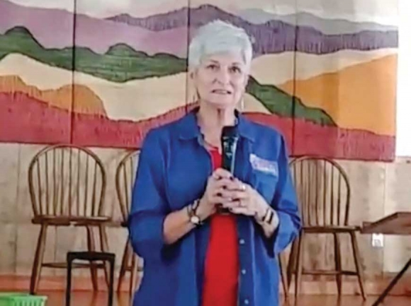 Valerie Oberle speaks to a group in Maggie Valley earlier this fall. Donated photo