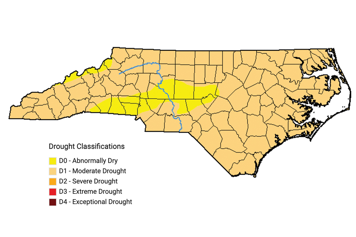 The DMAC classified all or parts of 93 counties experiencing moderate drought. ncdrought.org photo