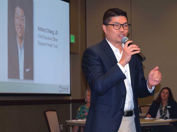 Antony Chiang, CEO of Dogwood Health Trust, recently updated the media on the foundation’s efforts to fight the spread of COVID-19 in Western North Carolina. File photo
