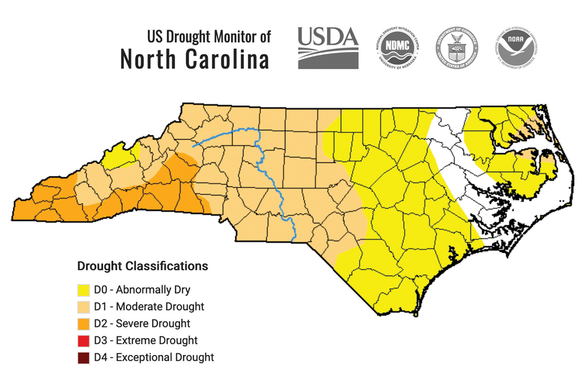 New drought maps are released every Thursday at ncdrought.org. N.C. Drought Management Advisory Council map