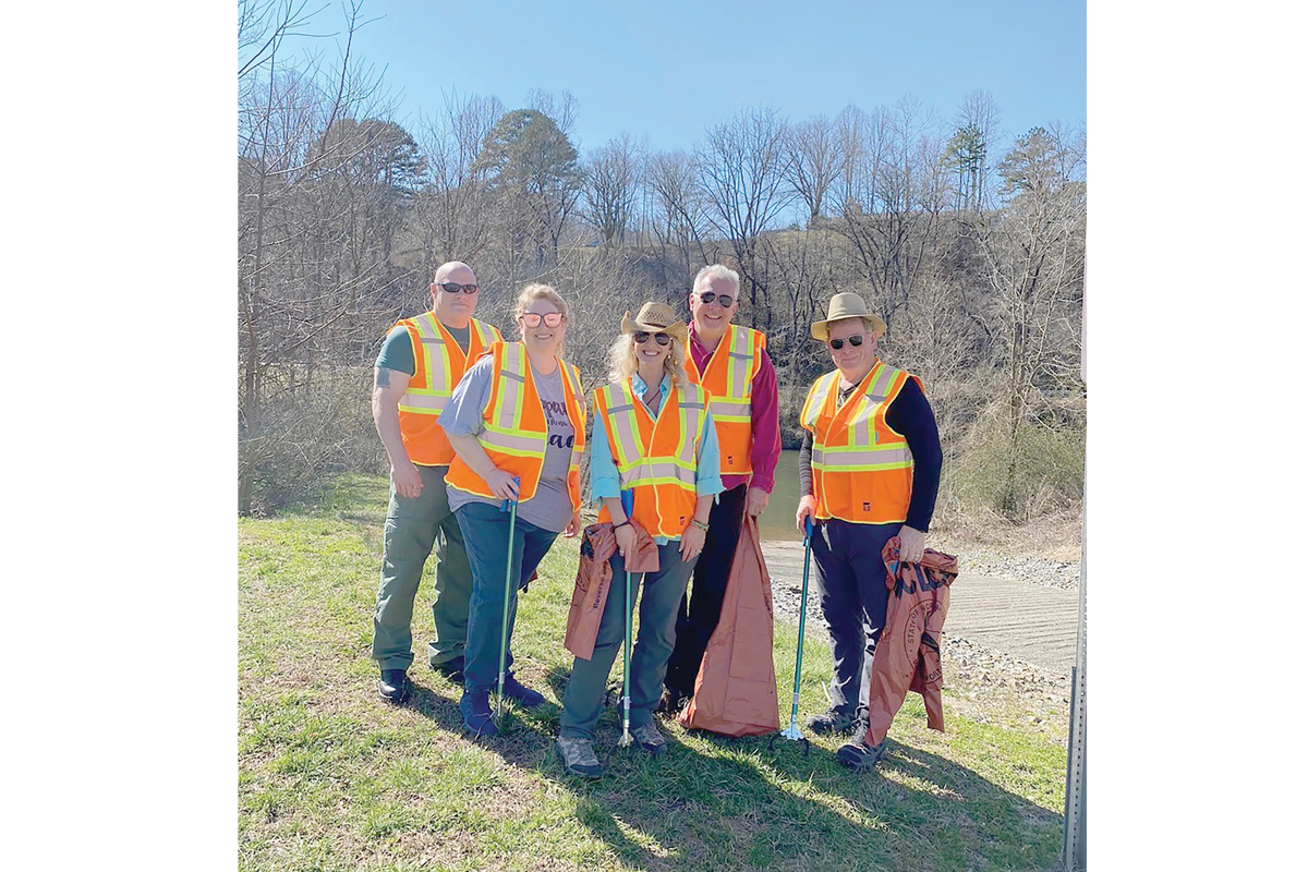 Volunteer Rick Bryson (from left), Chamber Office Manager Belinda Bryson, Chamber Executive Director Julie Donaldson, Chamber Assistant Director Kelly Donaldson and Chamber Visitor Services Representative Tom Frazier. Jackson Chamber photo