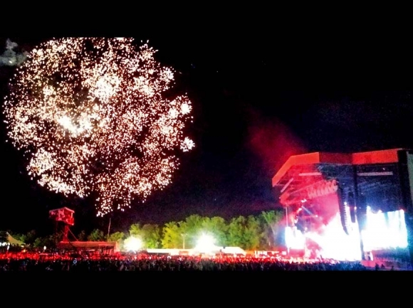 Fireworks during Phish at Bonnaroo 2019.