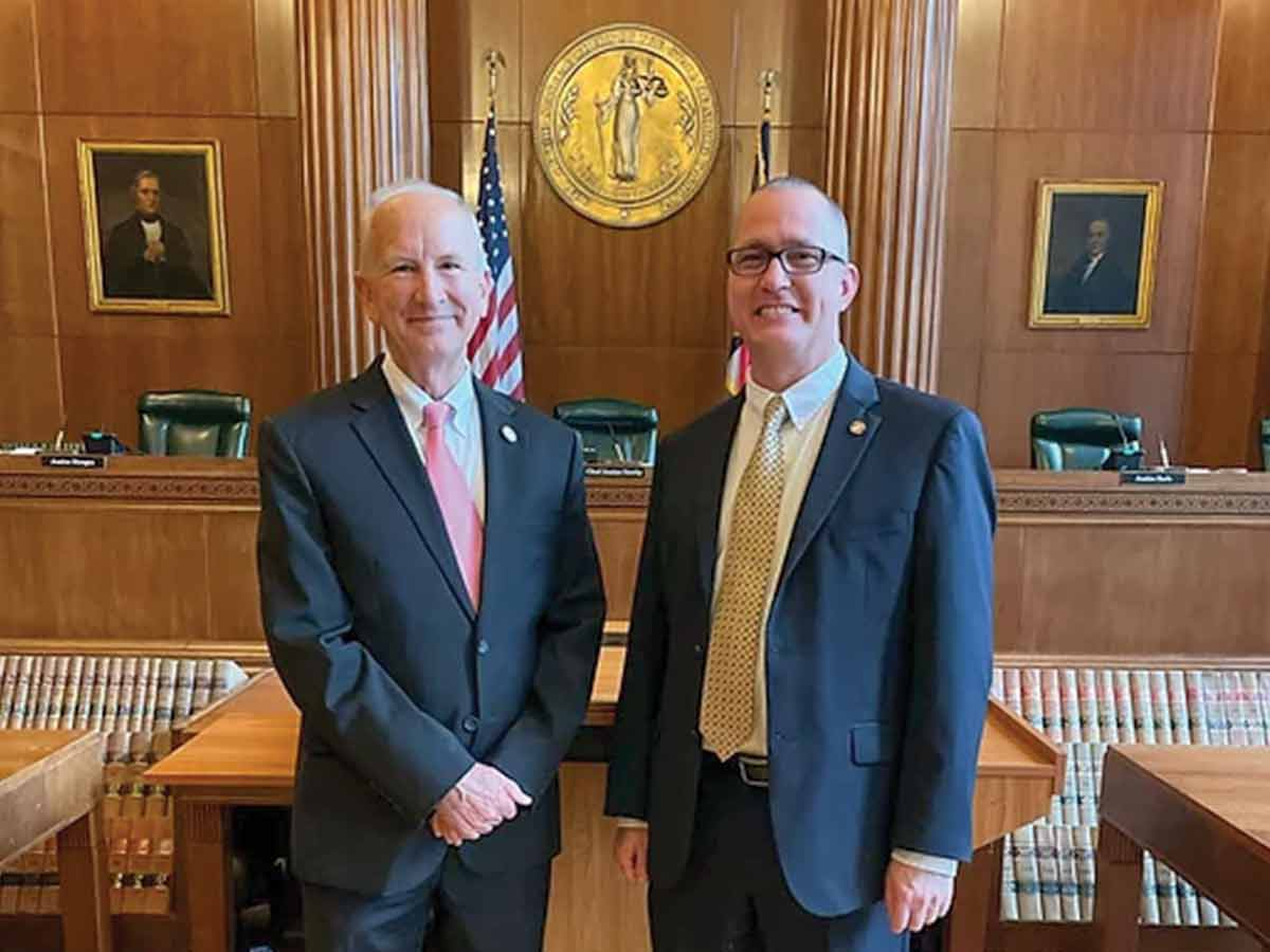 Trey Allen (right) with North Carolina Supreme Court Chief Justice Paul Newby. Newby has not endorsed Allen but has indicated unwavering support. Donated photo