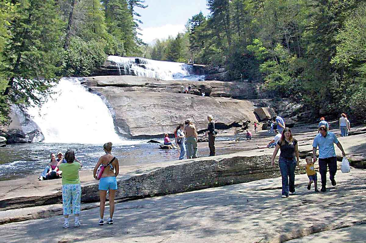 DuPont’s many waterfalls are a draw for visitors. File photo