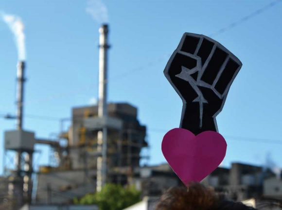 Canton’s June 6 march concluded peacefully within sight of the town’s iconic paper mill. 