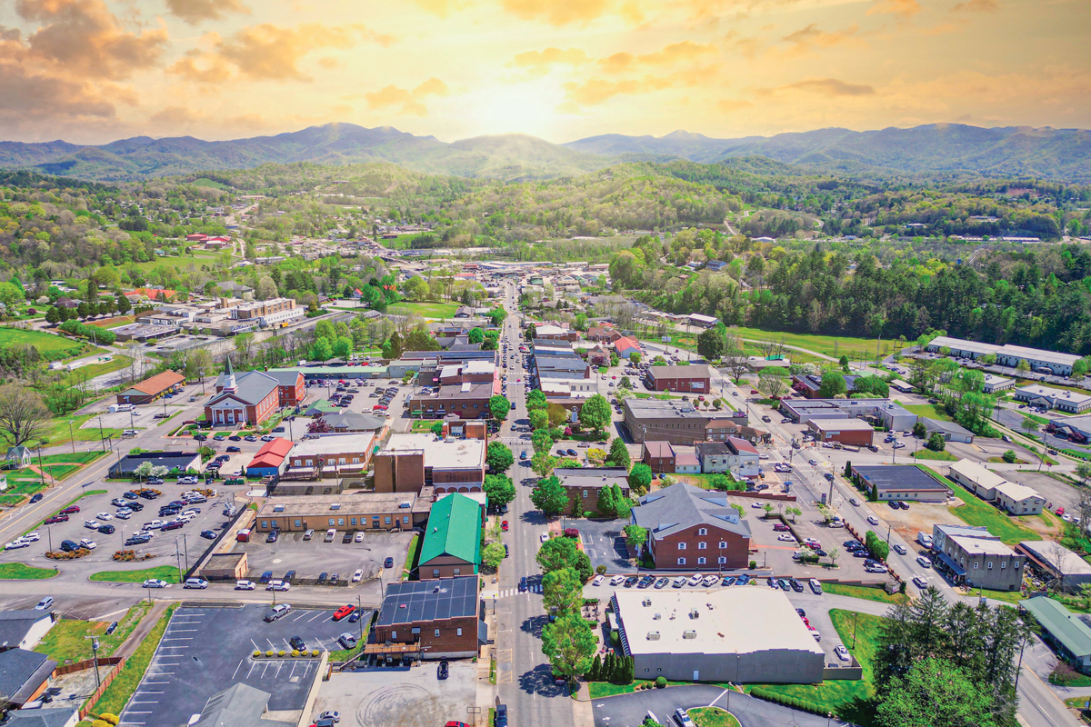 Downtown Franklin, North Carolina. 