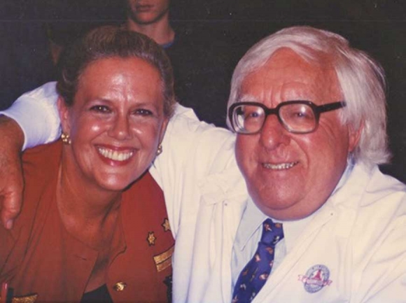 Royal Phillips (above, with author Ray Bradbury) engaged in a relationship with a Catholic priest. Donated photos