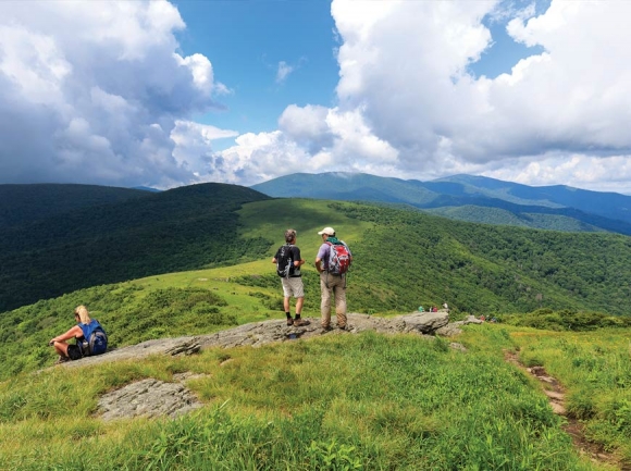 Hikers take in the view from Hump Mountain on the Appalachian Trail. Don Pugh photo 