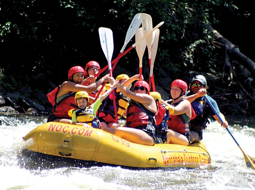 Campers navigate a rapid during a Base Camp Waynesville session. Donated photo