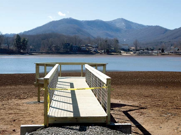 Pier under construction at Lake Junaluska